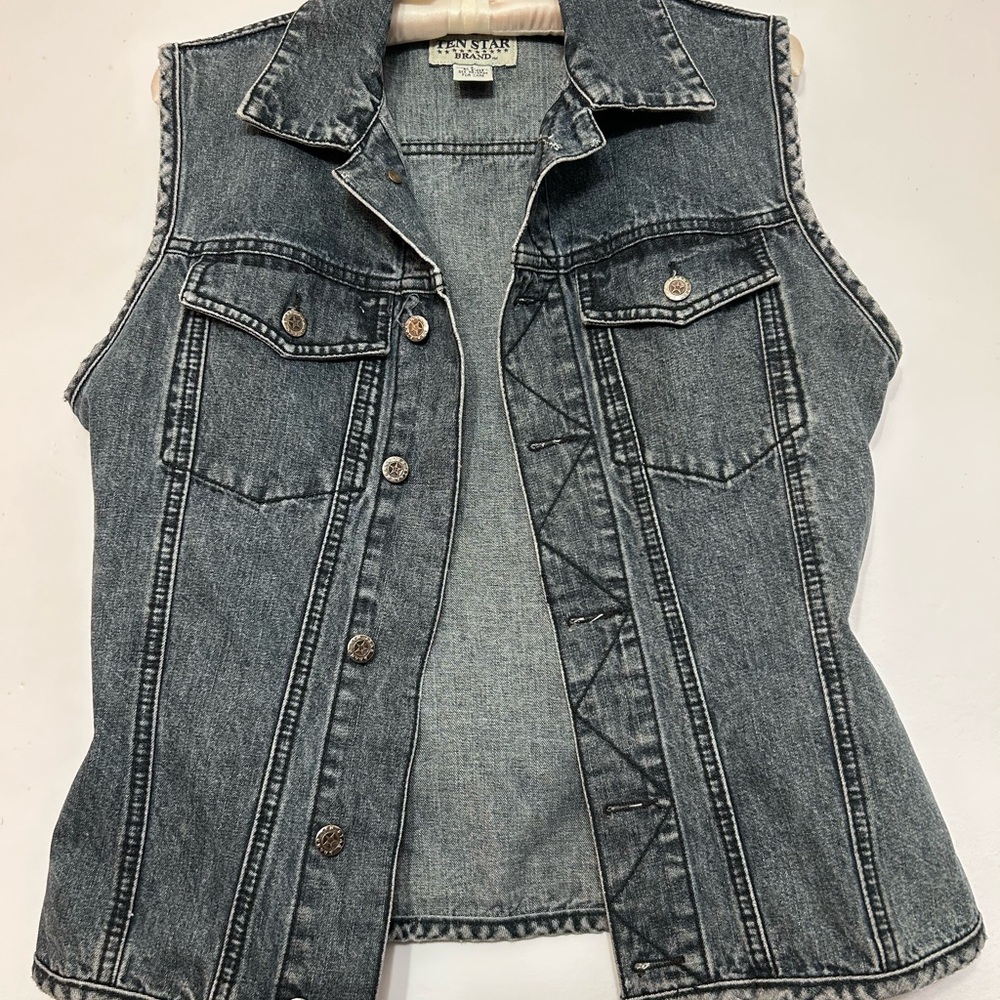 Ten Star Brand Denim Sleeveless Vest